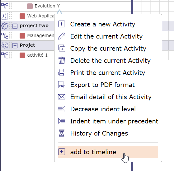 Add to timeline