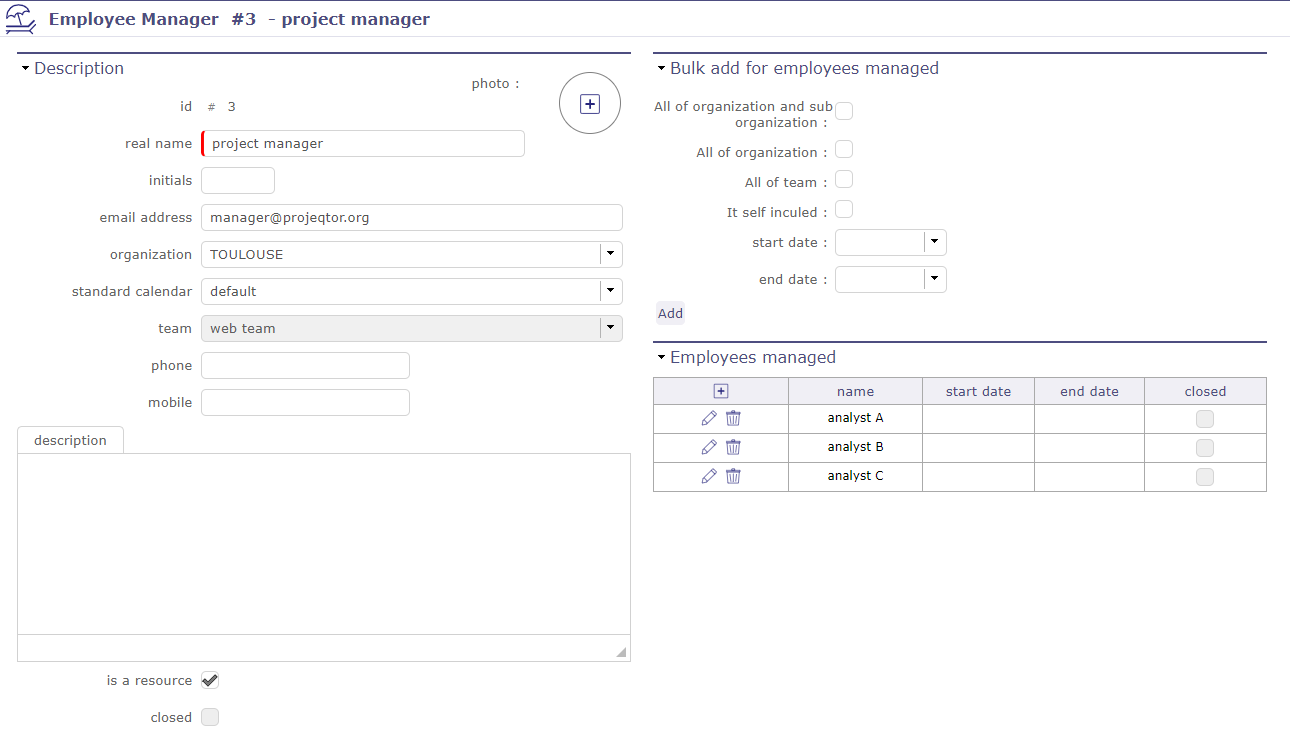Manager Screen